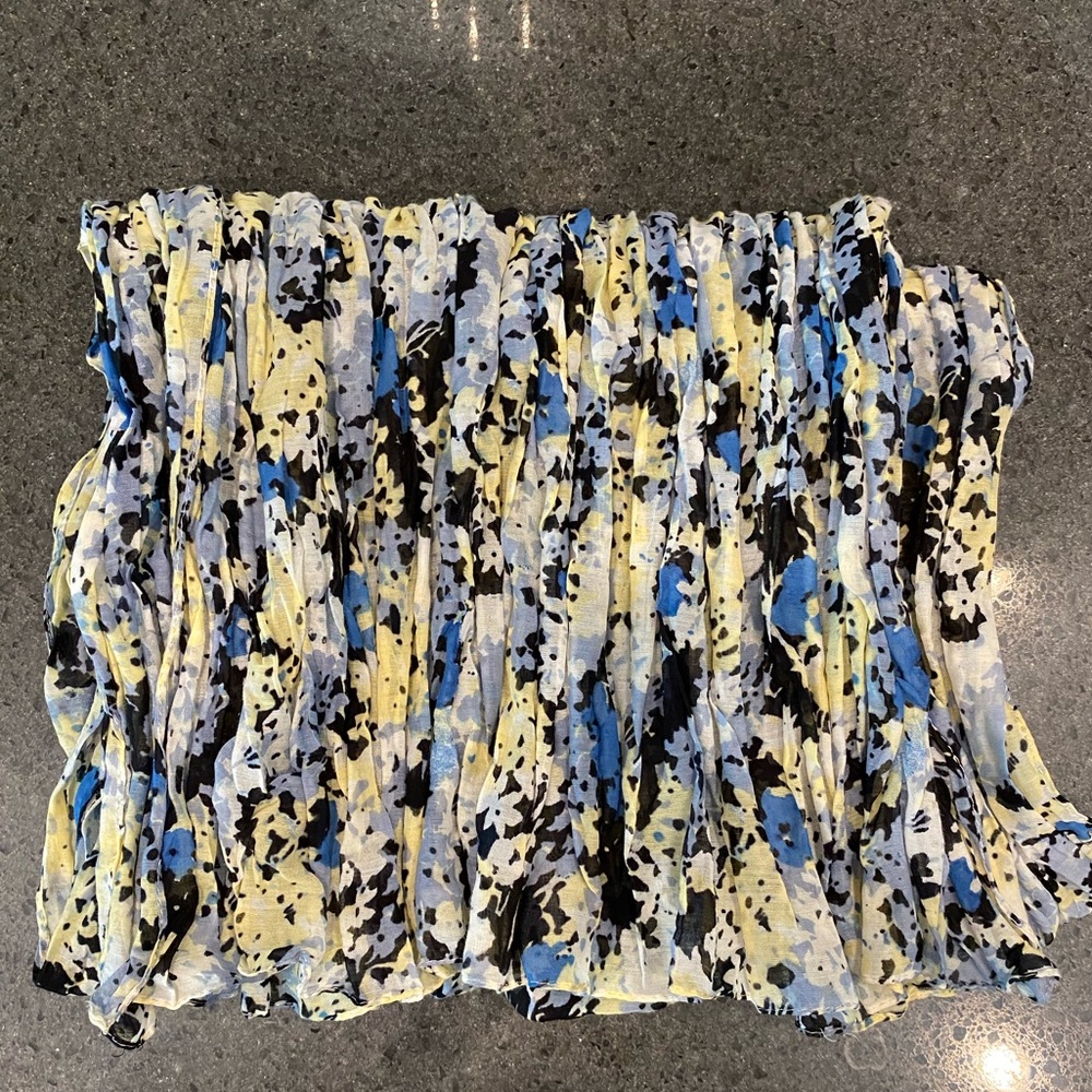 EUC lightweight multi-colored “crinkle” scarf